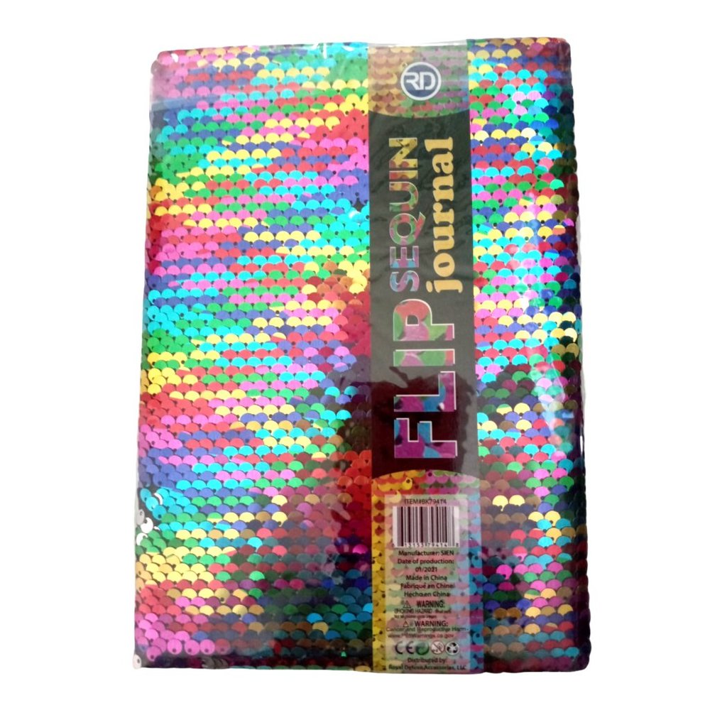 Brand New Flip Sequin Notebook Journal (Lined Pages) Multicolor 6 " x 8" inch